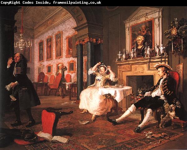 William Hogarth Marriage a la Mode Scene II Early in the Morning